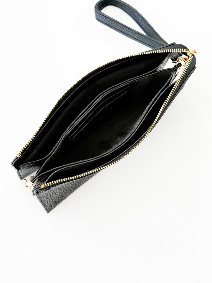 Lexie - 5 Compartment Crossbody/Wristlet (Black)