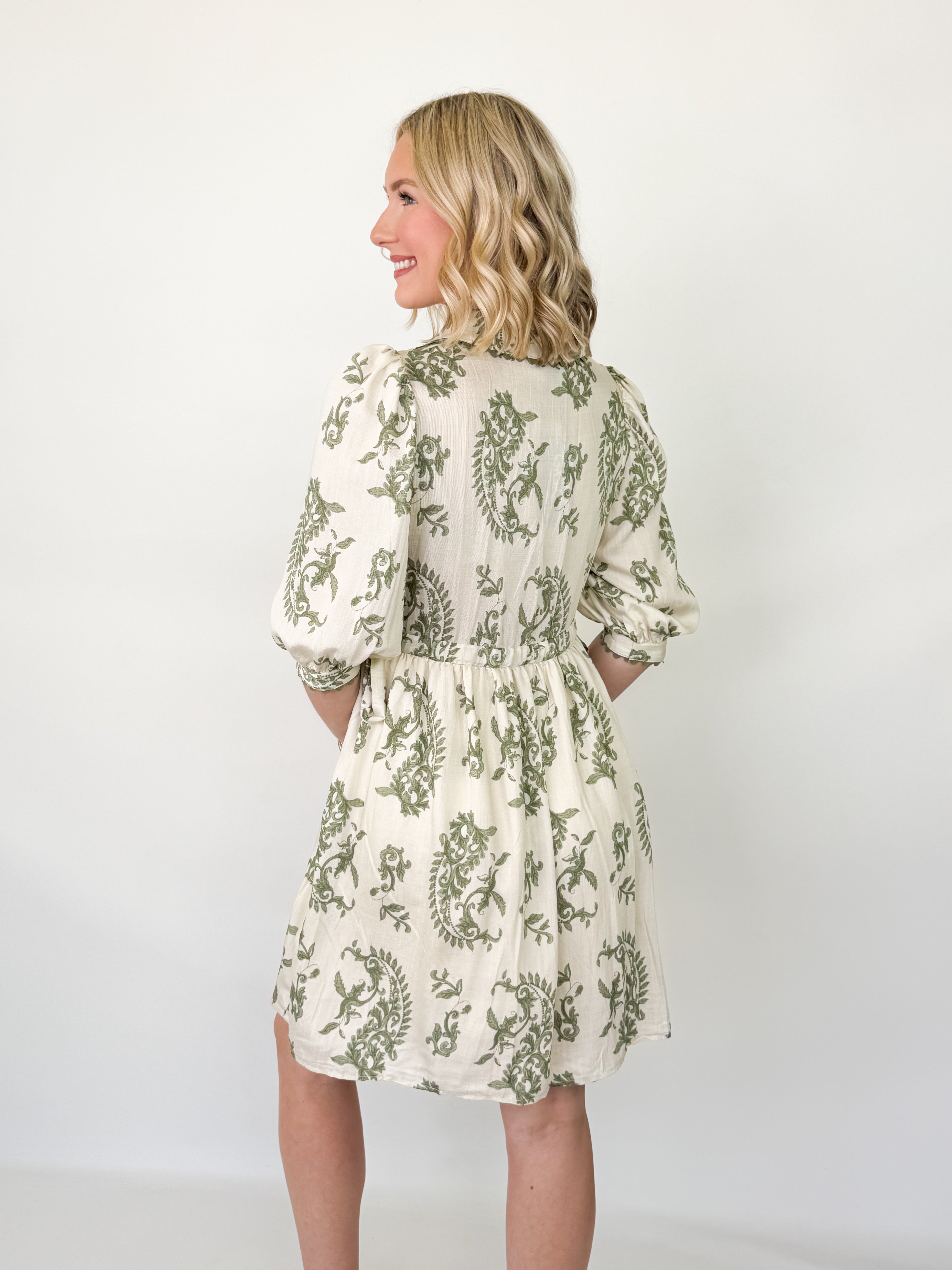 Sloan - Sage Floral Button Down Mini Dress