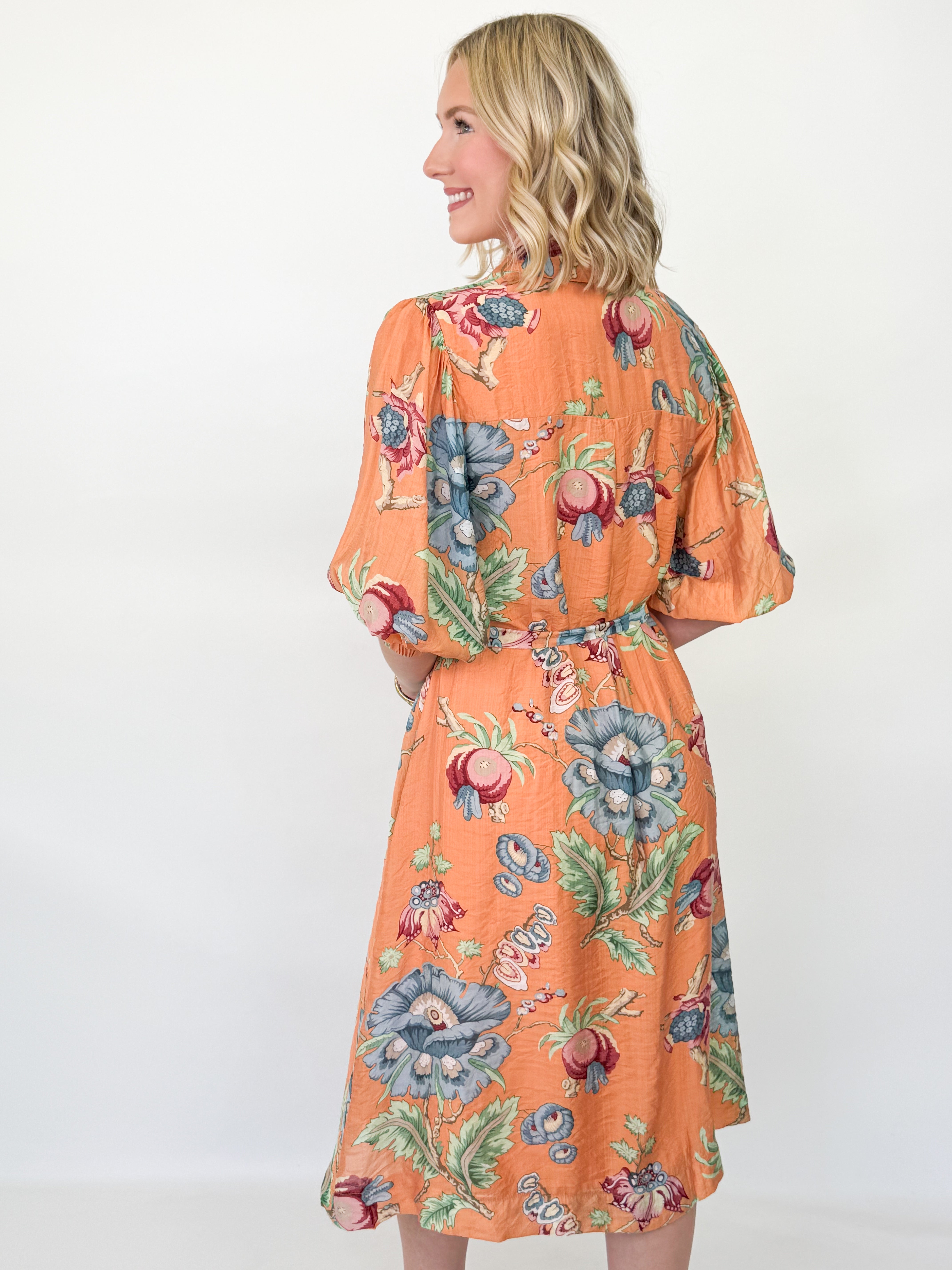 Lexi - Floral Button Front Midi Dress