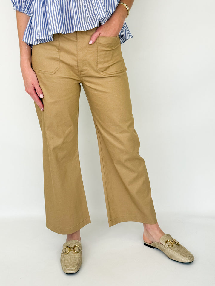 Lasarah - Ankle Cropped Pants (Khaki)