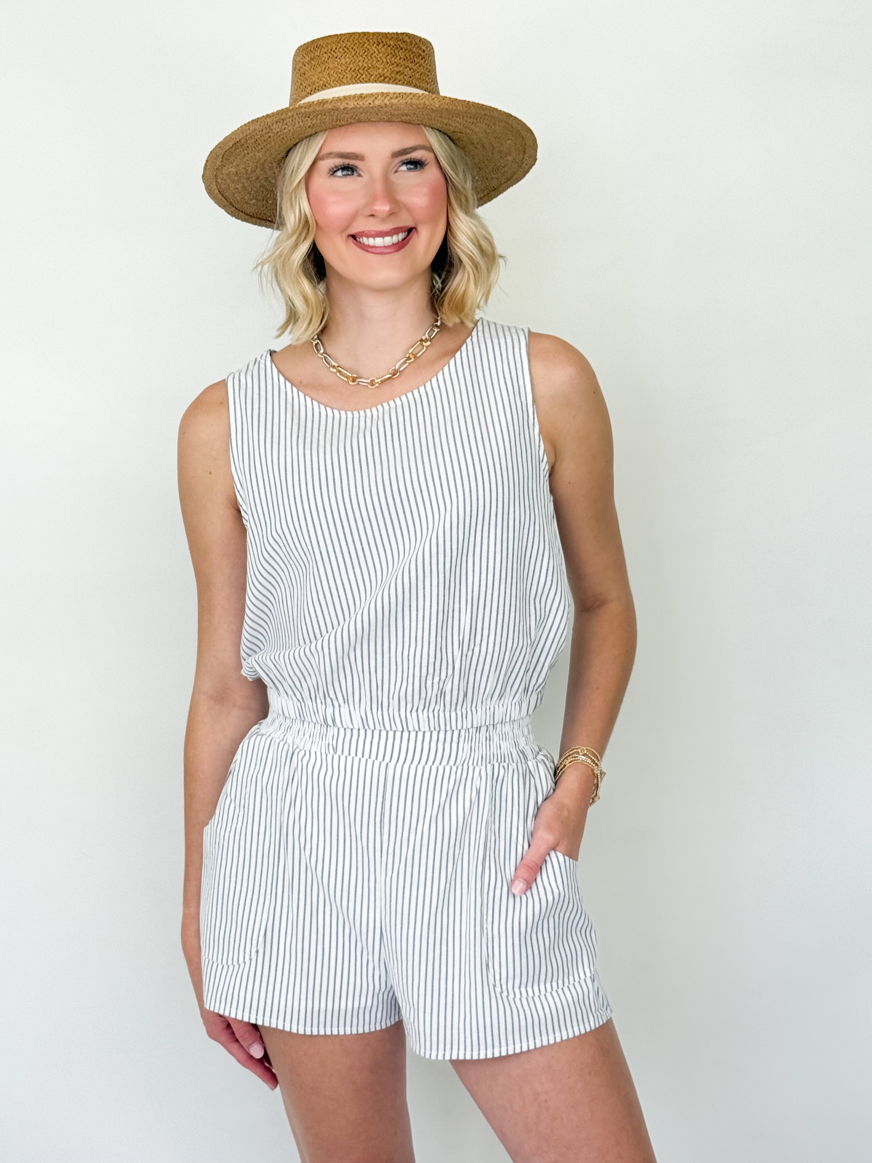 Ally - Striped Short Set
