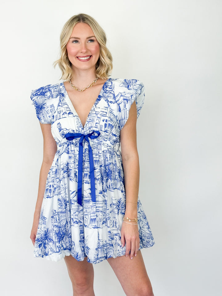 Cynthia - Coastal Printed Mini Dress