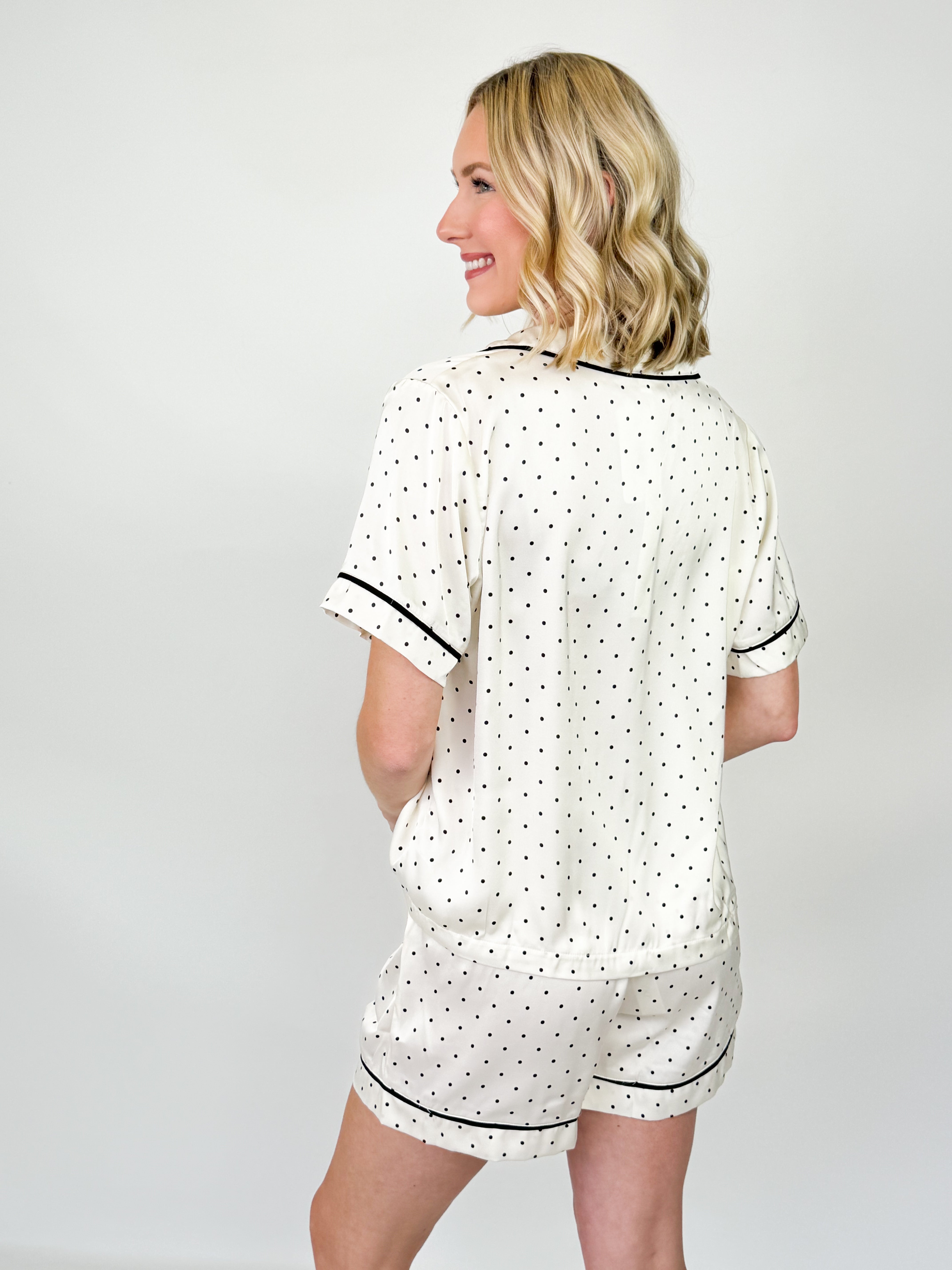 Alix - Cream Polka Dot Pajama Set