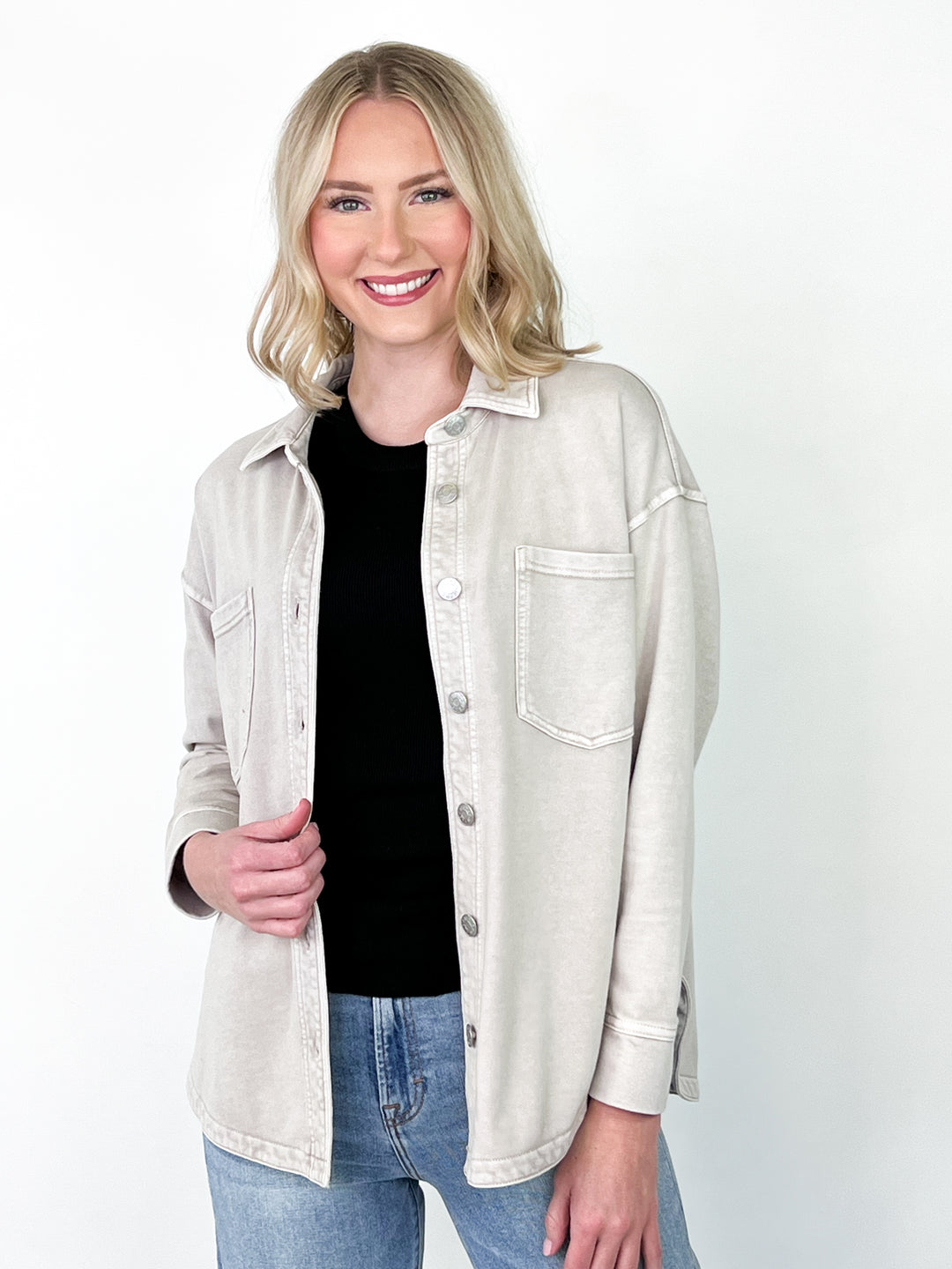 Brynn - Stone Grey Shacket