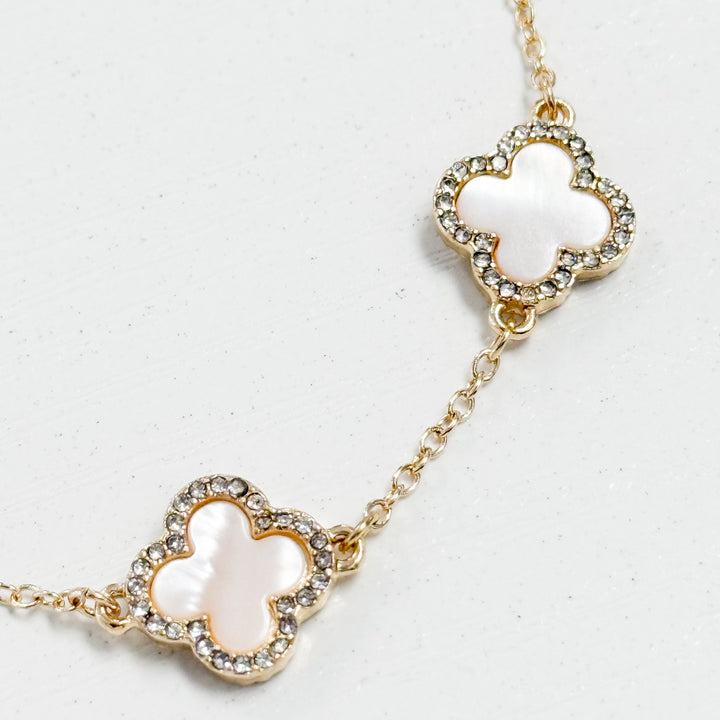 Christine - Gold Opal Clover Bracelet