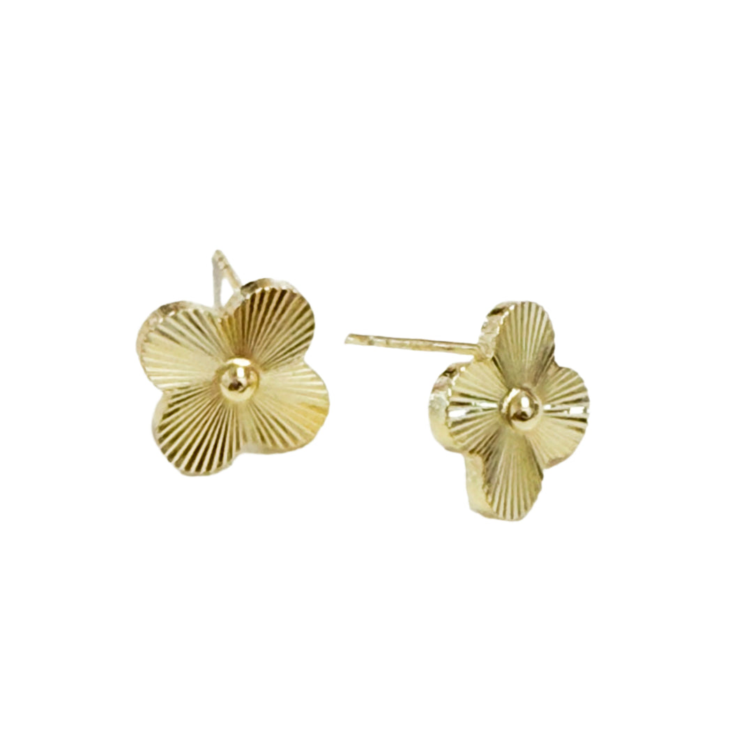 Claire - Gold Clover Stud Earrings