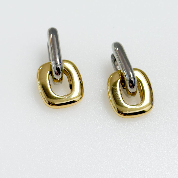 Kerra - Mixed Metal Chunky Link Earrings