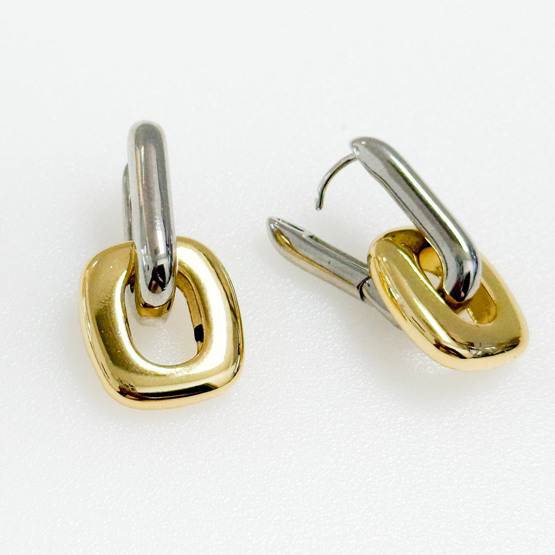 Kerra - Mixed Metal Chunky Link Earrings