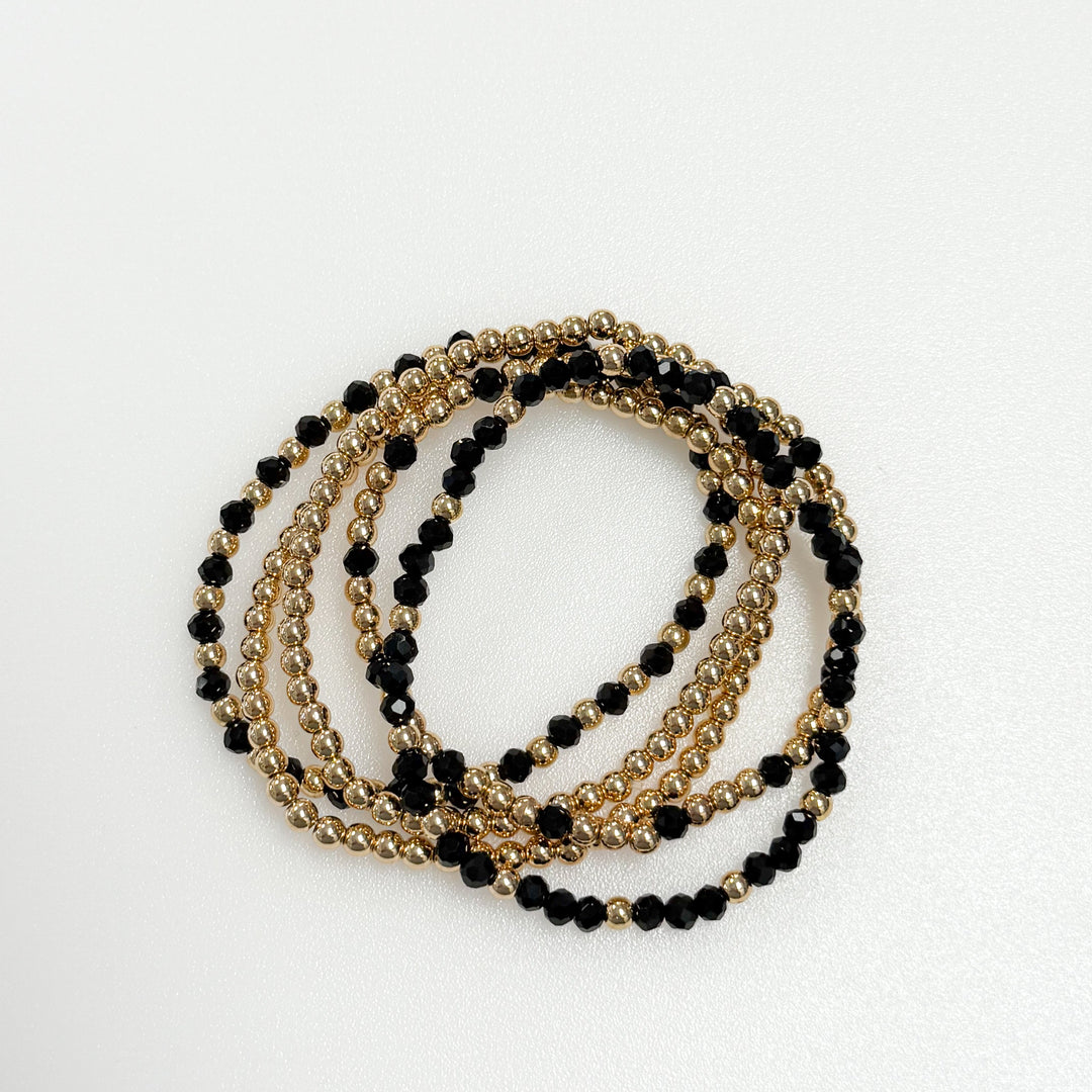 Norah - Beaded Bracelet Set (Black)