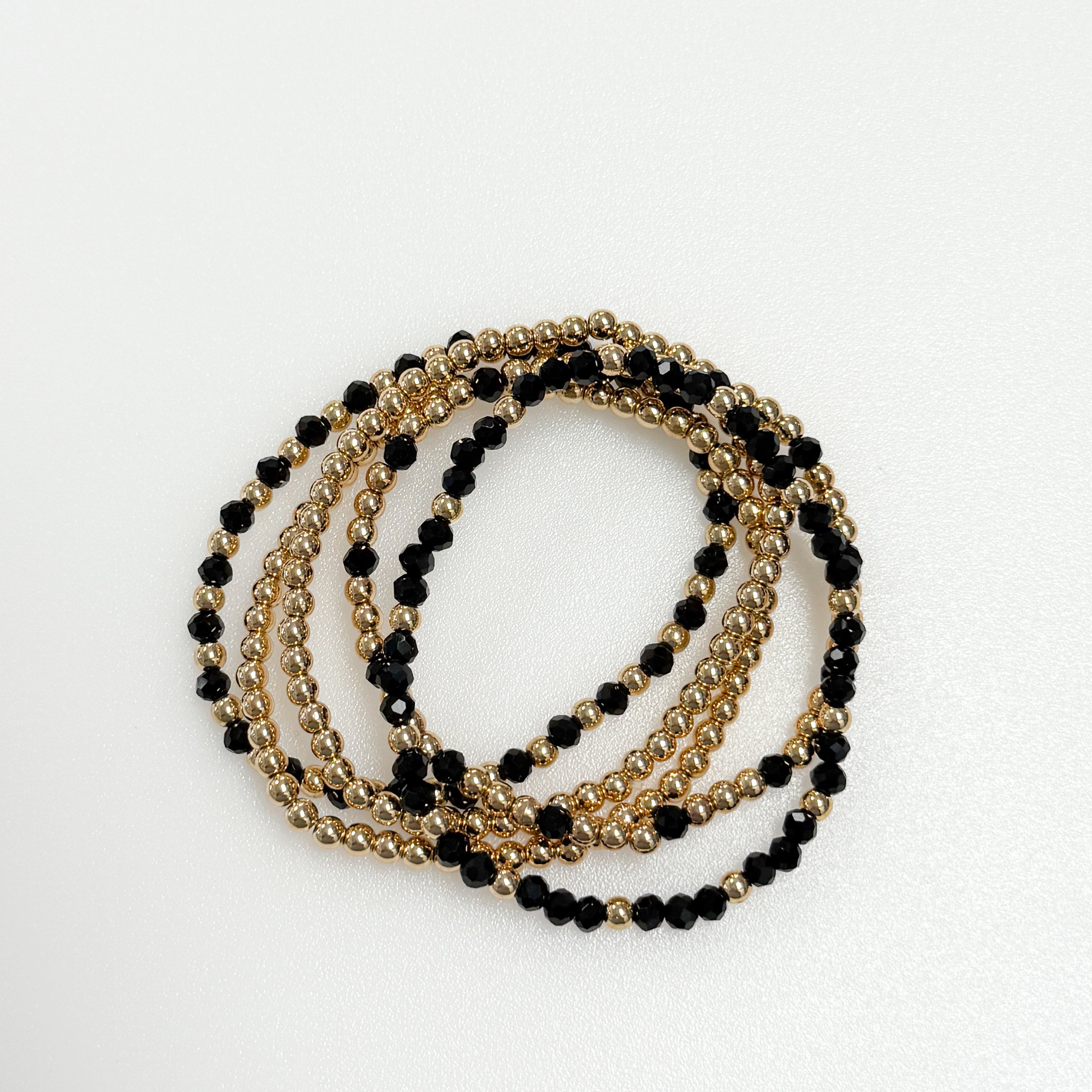 Norah - Beaded Bracelet Set (Black)