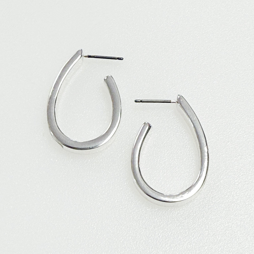 Evie - Teardrop Hoops (Silver)