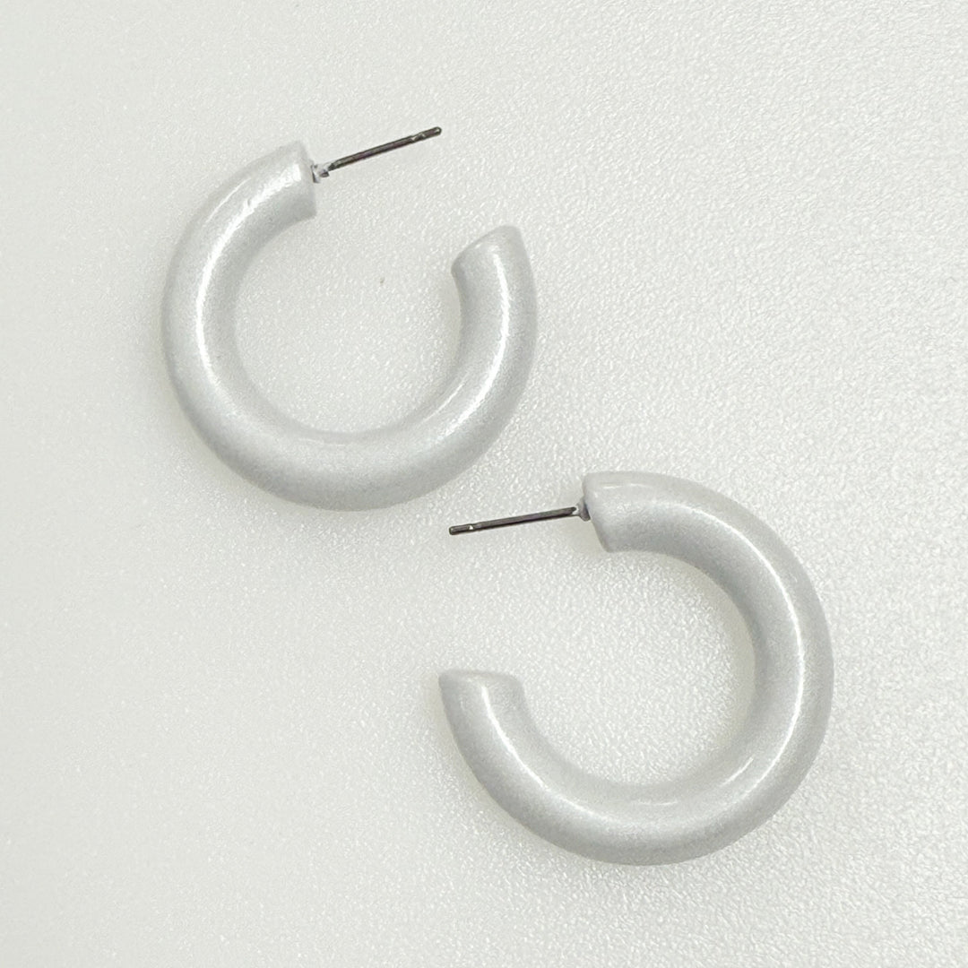 Adeline - Enamel Color Coated Hoops (White)