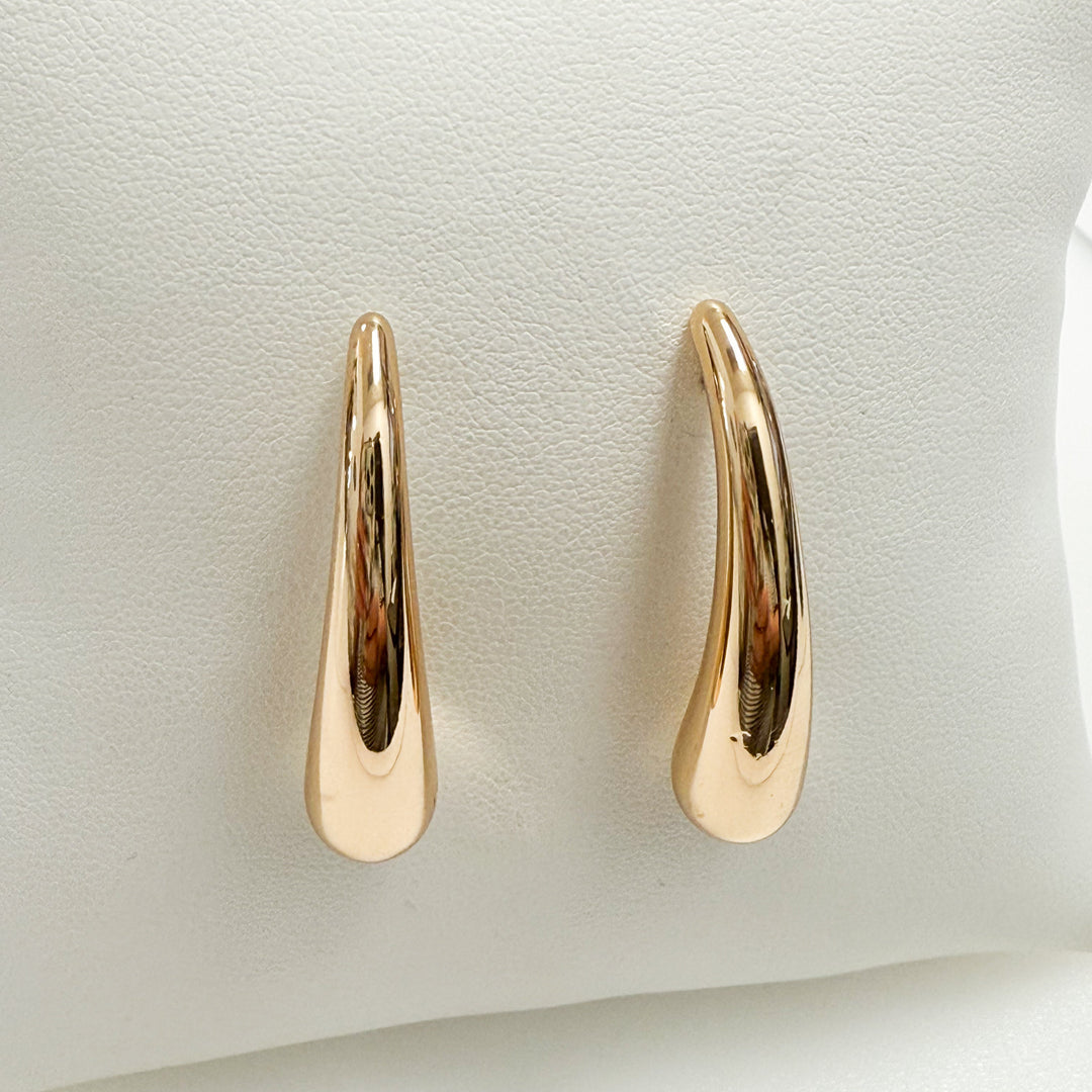 Brinley - Gold Elongated Teardrop Earrings