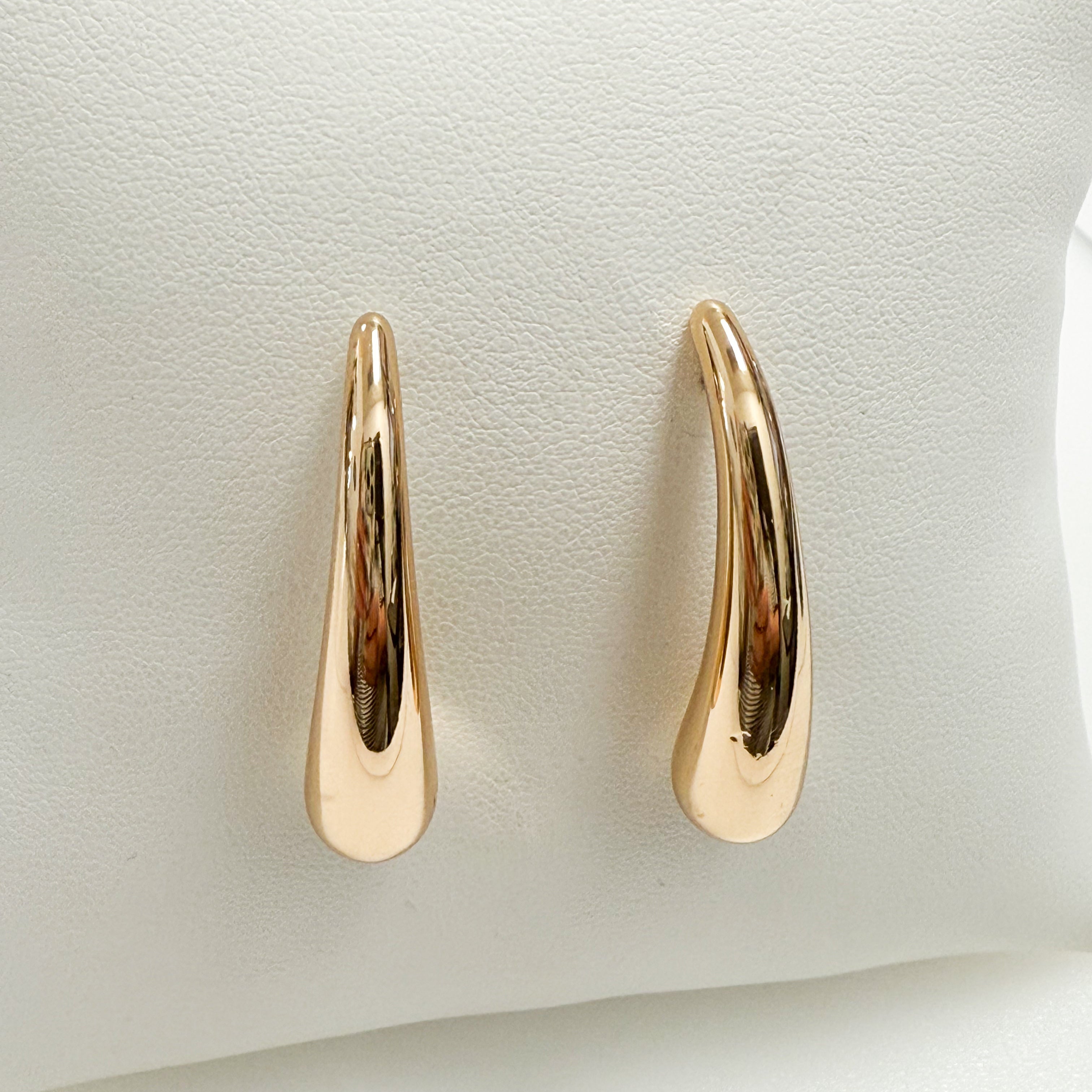 Brinley - Gold Elongated Teardrop Earrings