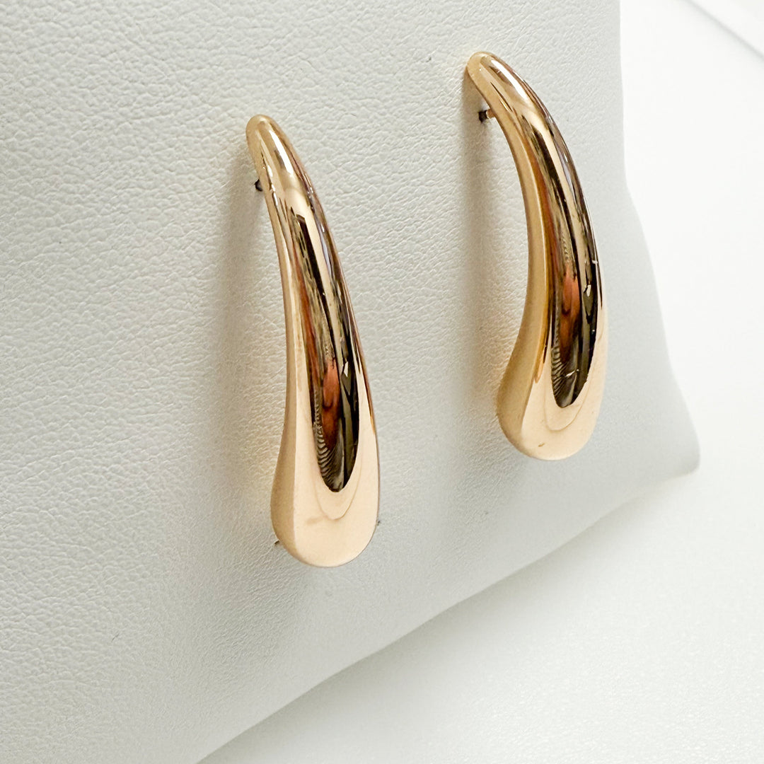 Brinley - Gold Elongated Teardrop Earrings