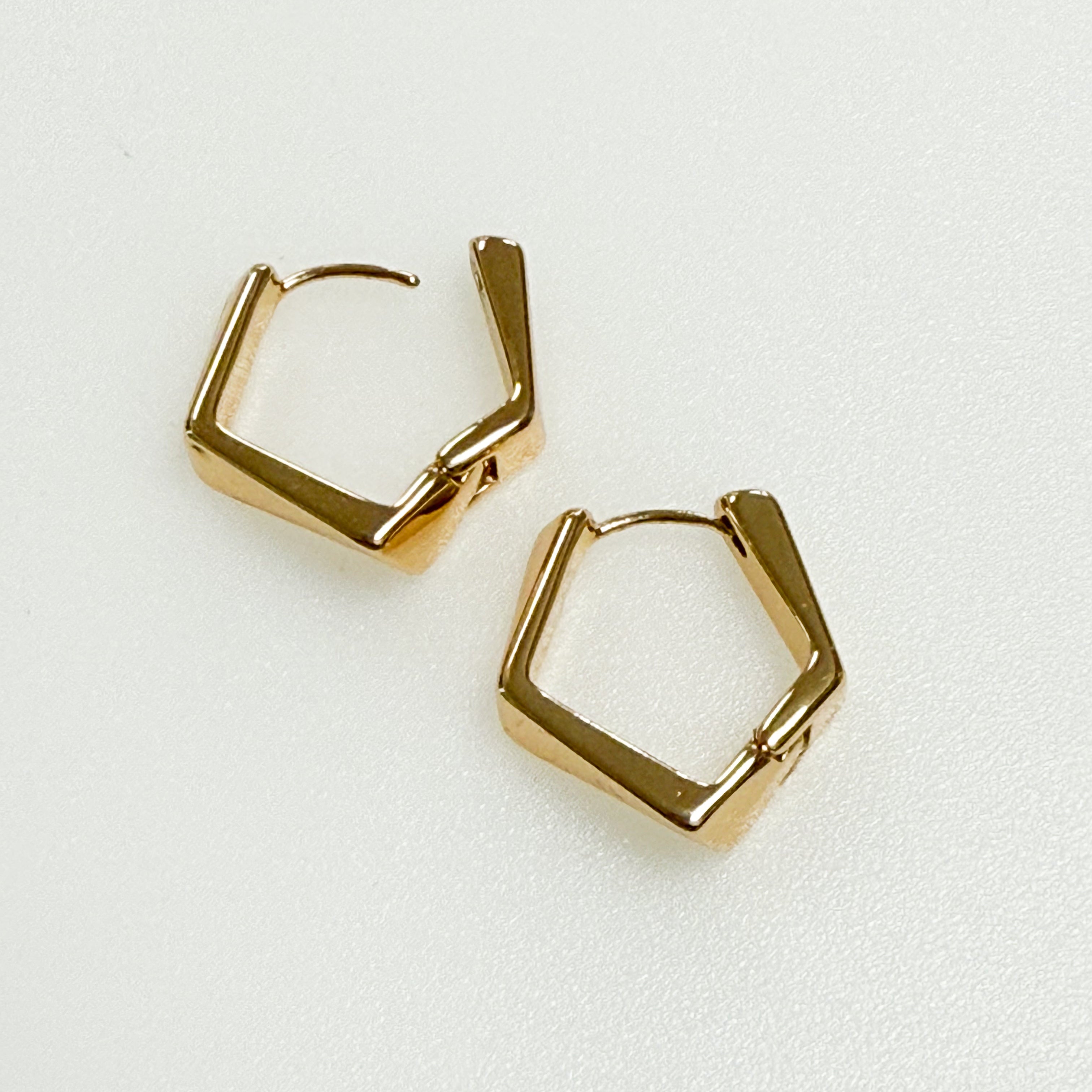 Scarlet - Gold Geometric Hoops