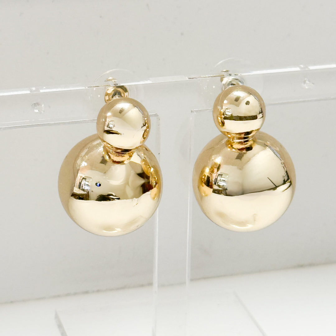Carolina - Gold Puffy Ball Earrings