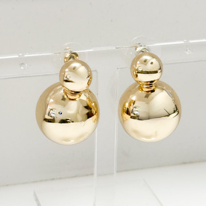 Carolina - Gold Puffy Ball Earrings