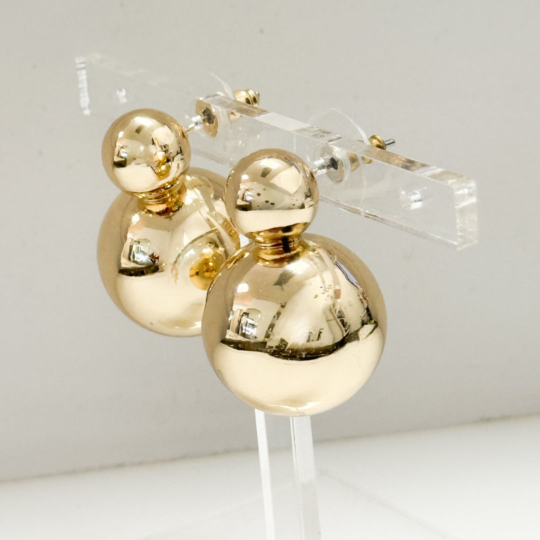 Carolina - Gold Puffy Ball Earrings
