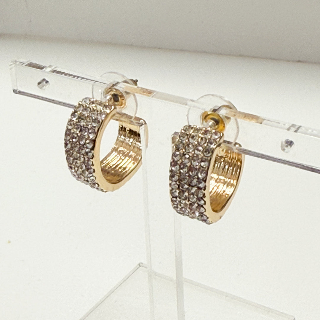 Carmen - Rhinestone Square Hoop Earrings