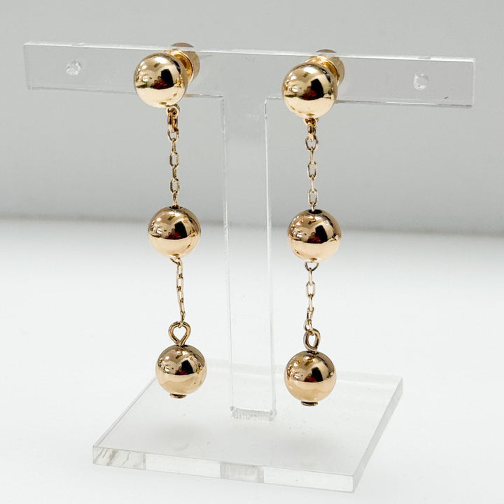 Celine - Gold Ball Drop Earrings