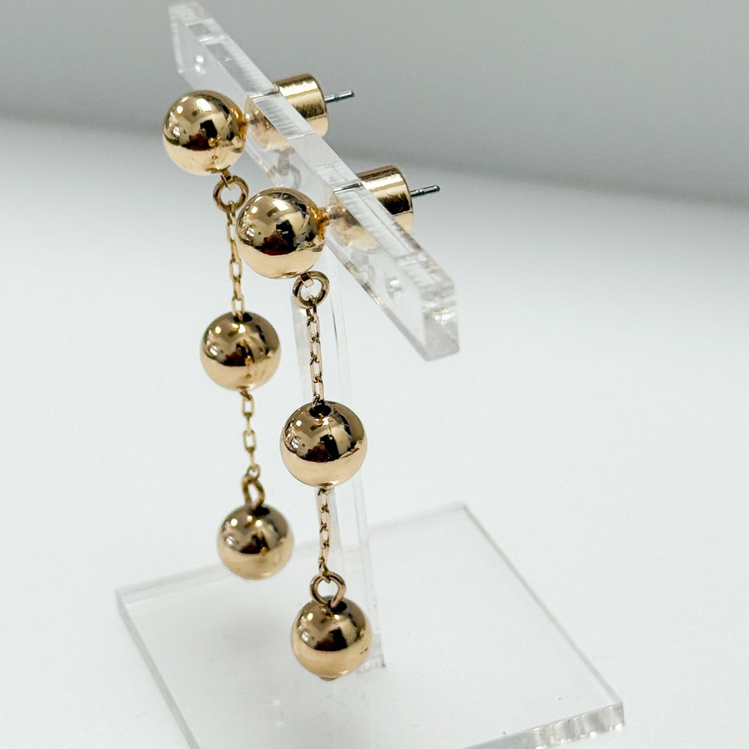 Celine - Gold Ball Drop Earrings