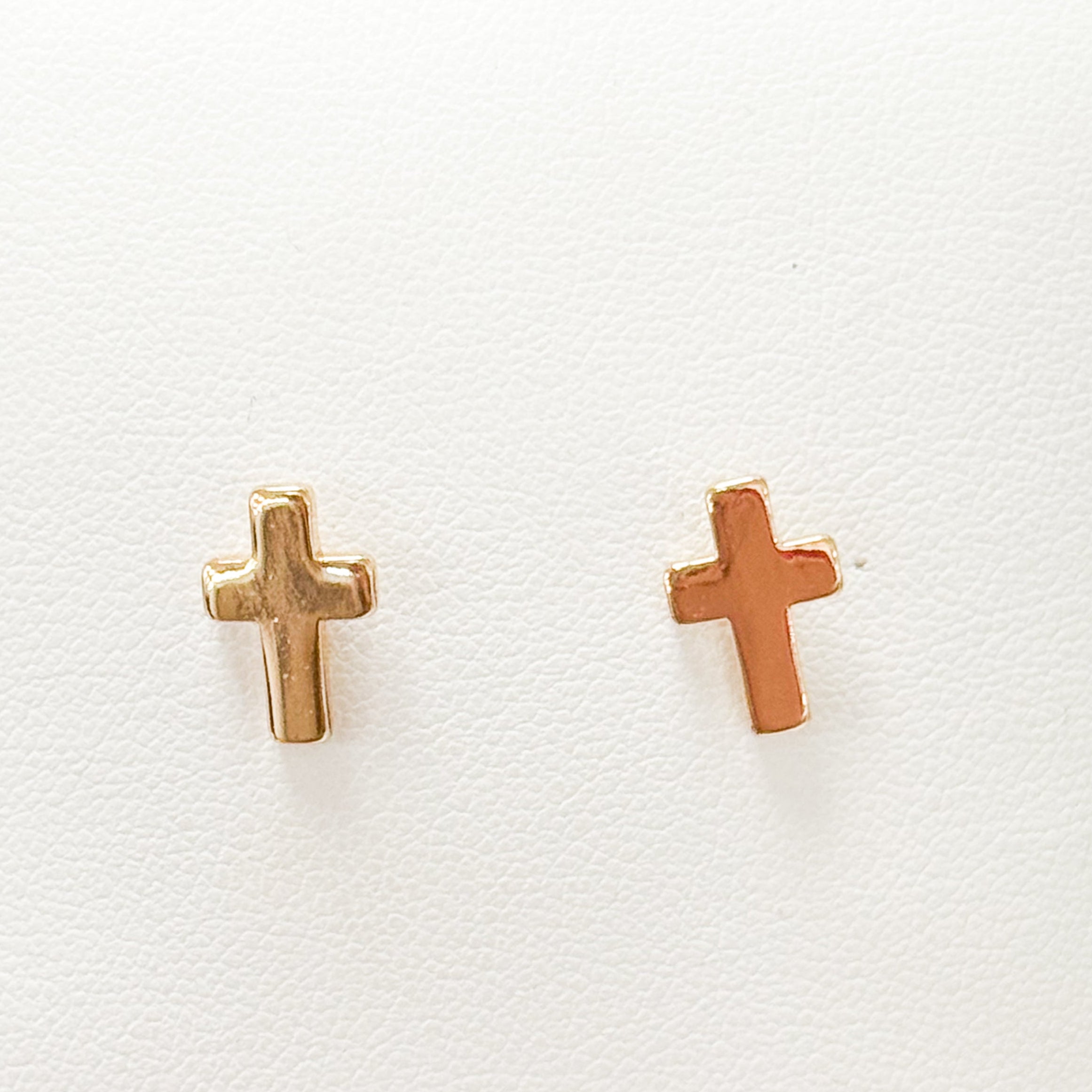 Sarai - Gold Cross Stud Earrings