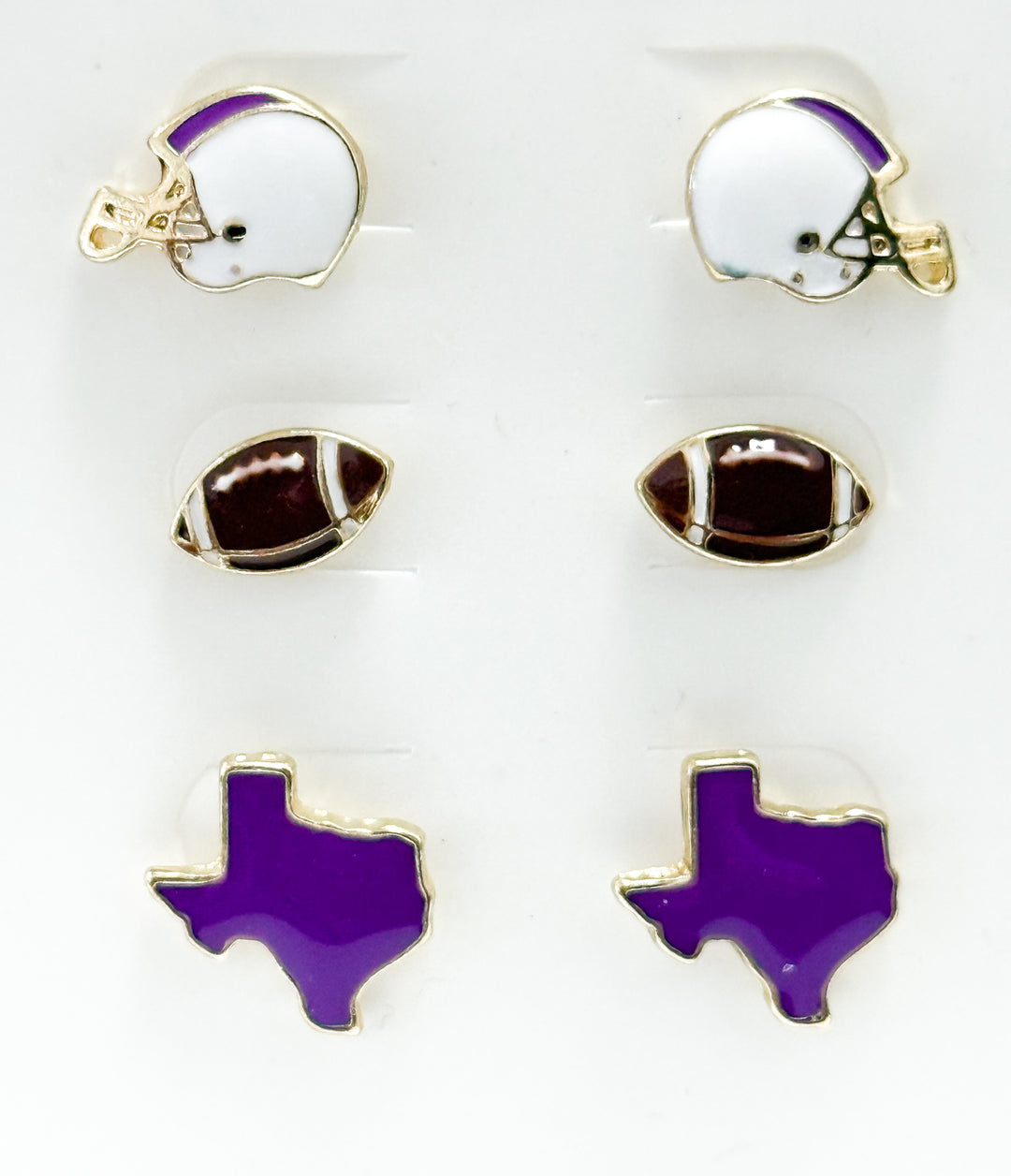 Purple Game Day Stud Earring Set