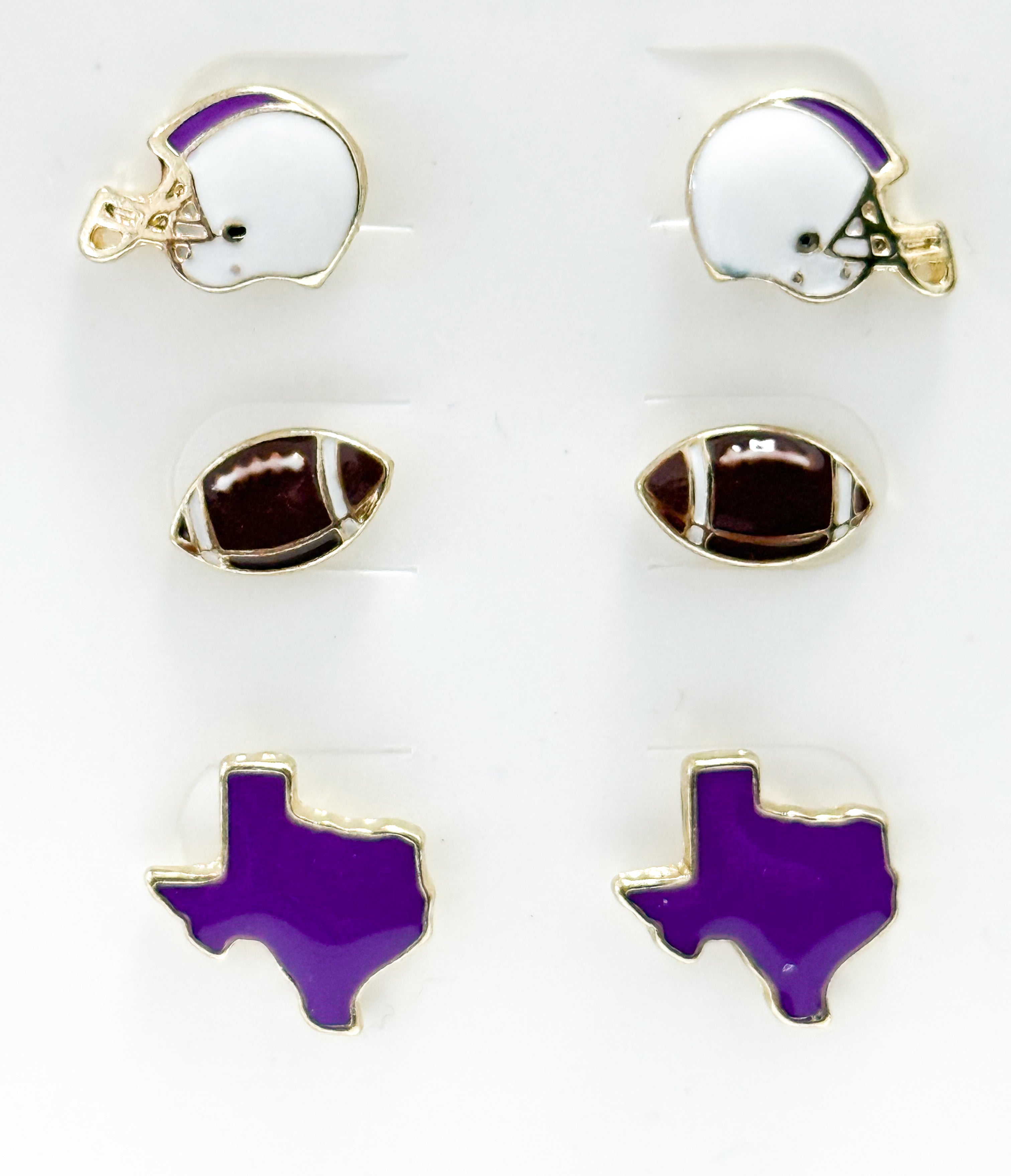 Purple Game Day Stud Earring Set