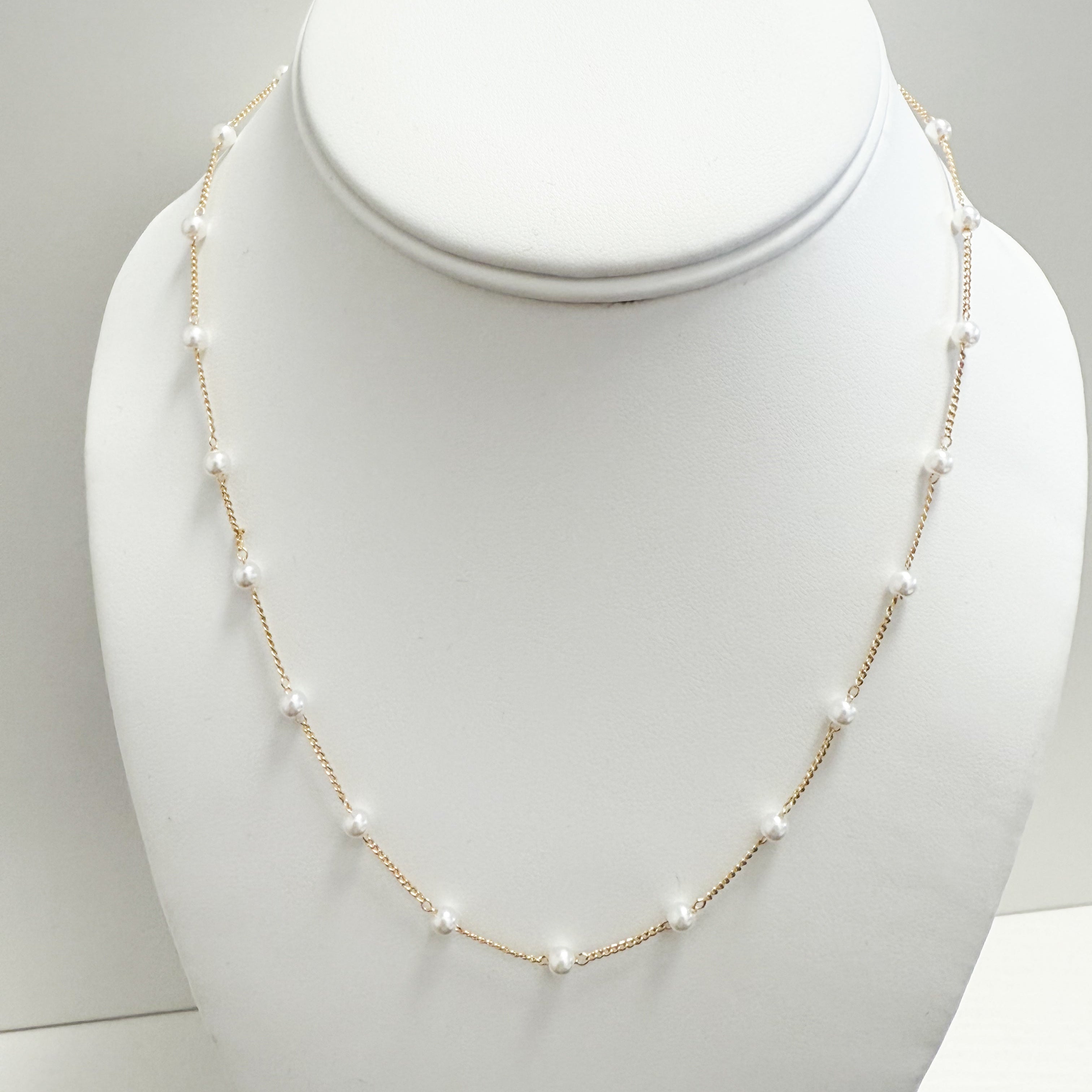 Irene - Dainty Gold + Pearl Necklace