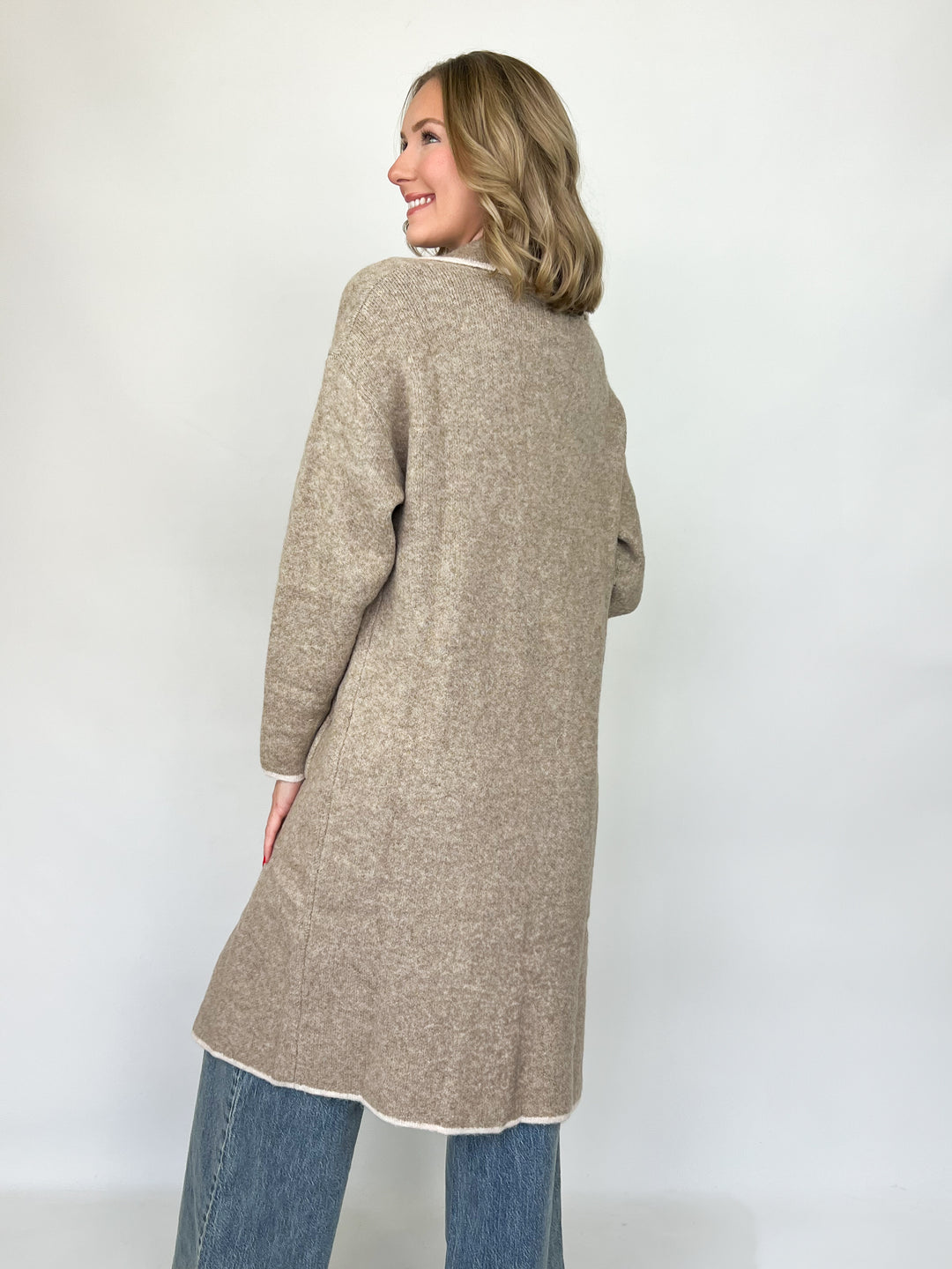 Vanessa - Mocha Knit Long Coat