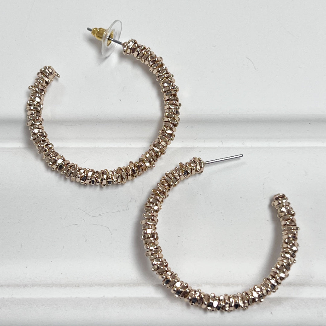 Lindi - Textured Gold Hoops
