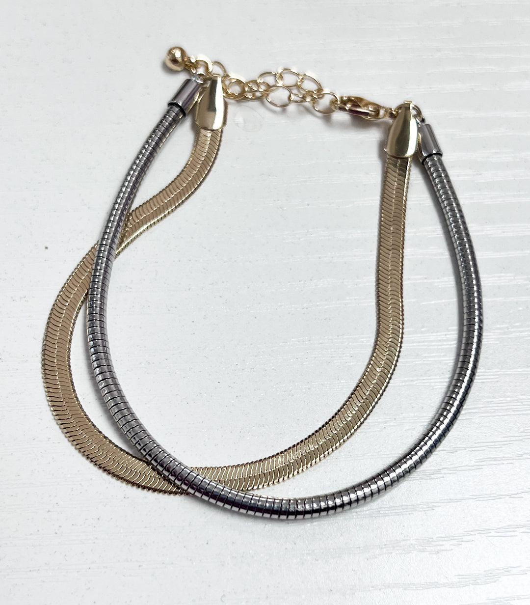 Bella - Two Toned Double Chain Bracelet