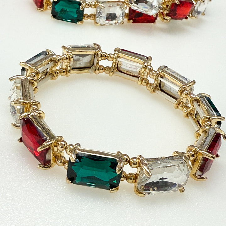 Karina - Holiday Rhinestone Elasticized Bracelet