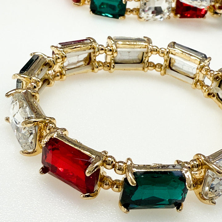 Karina - Holiday Rhinestone Elasticized Bracelet