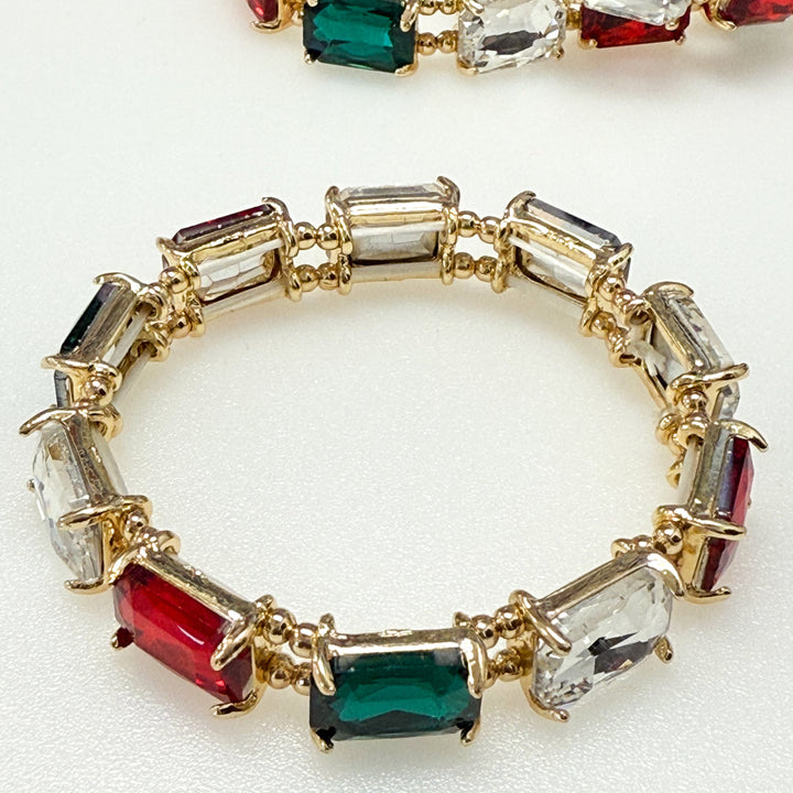 Karina - Holiday Rhinestone Elasticized Bracelet