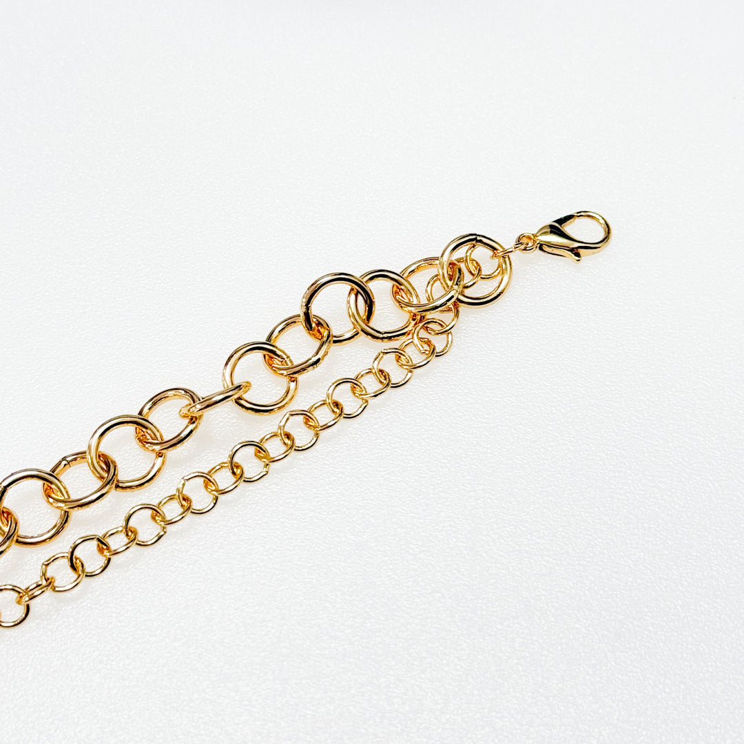 Skylar - Gold Double Circle Chain Bracelet