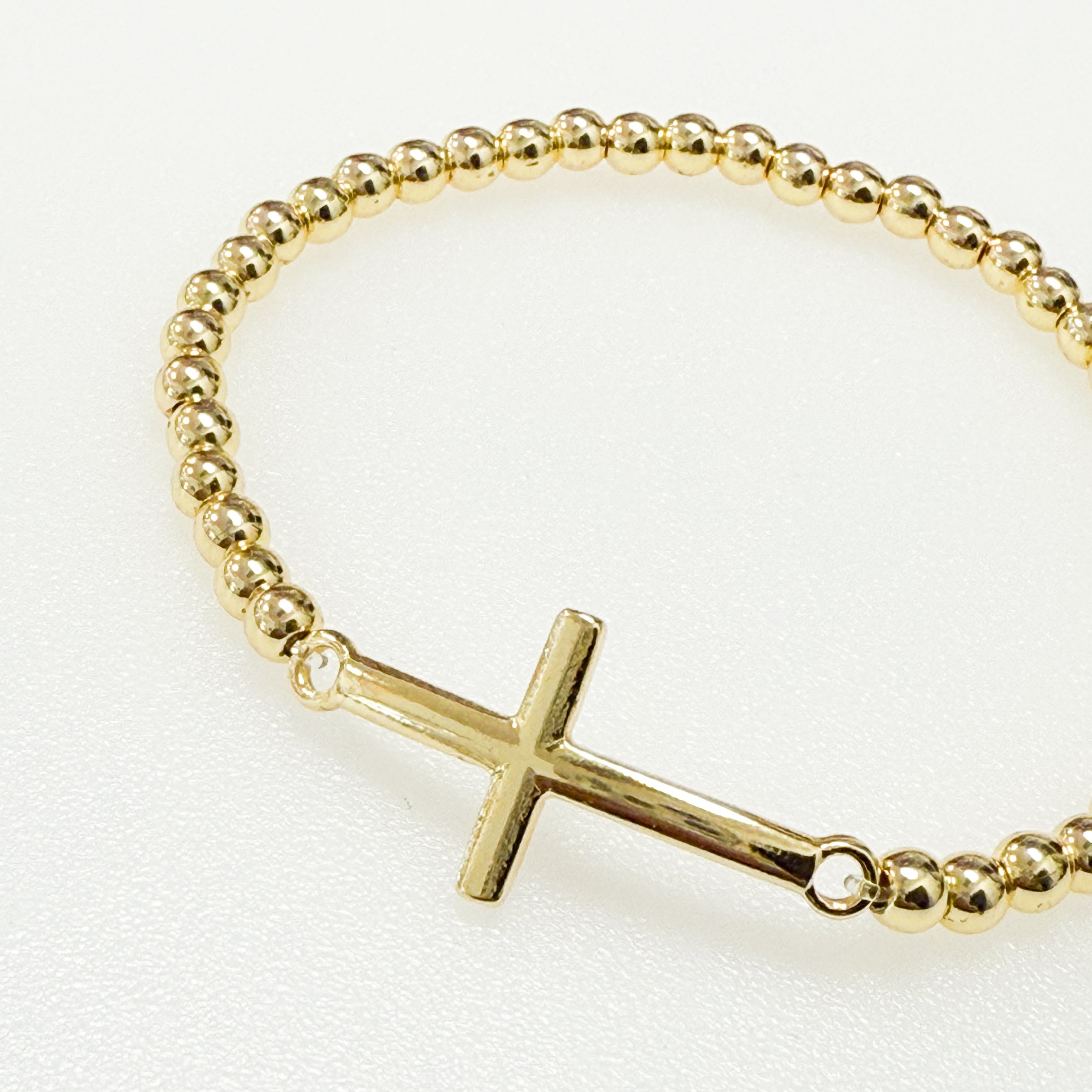 Maxine - Gold Cross Beaded Bracelet