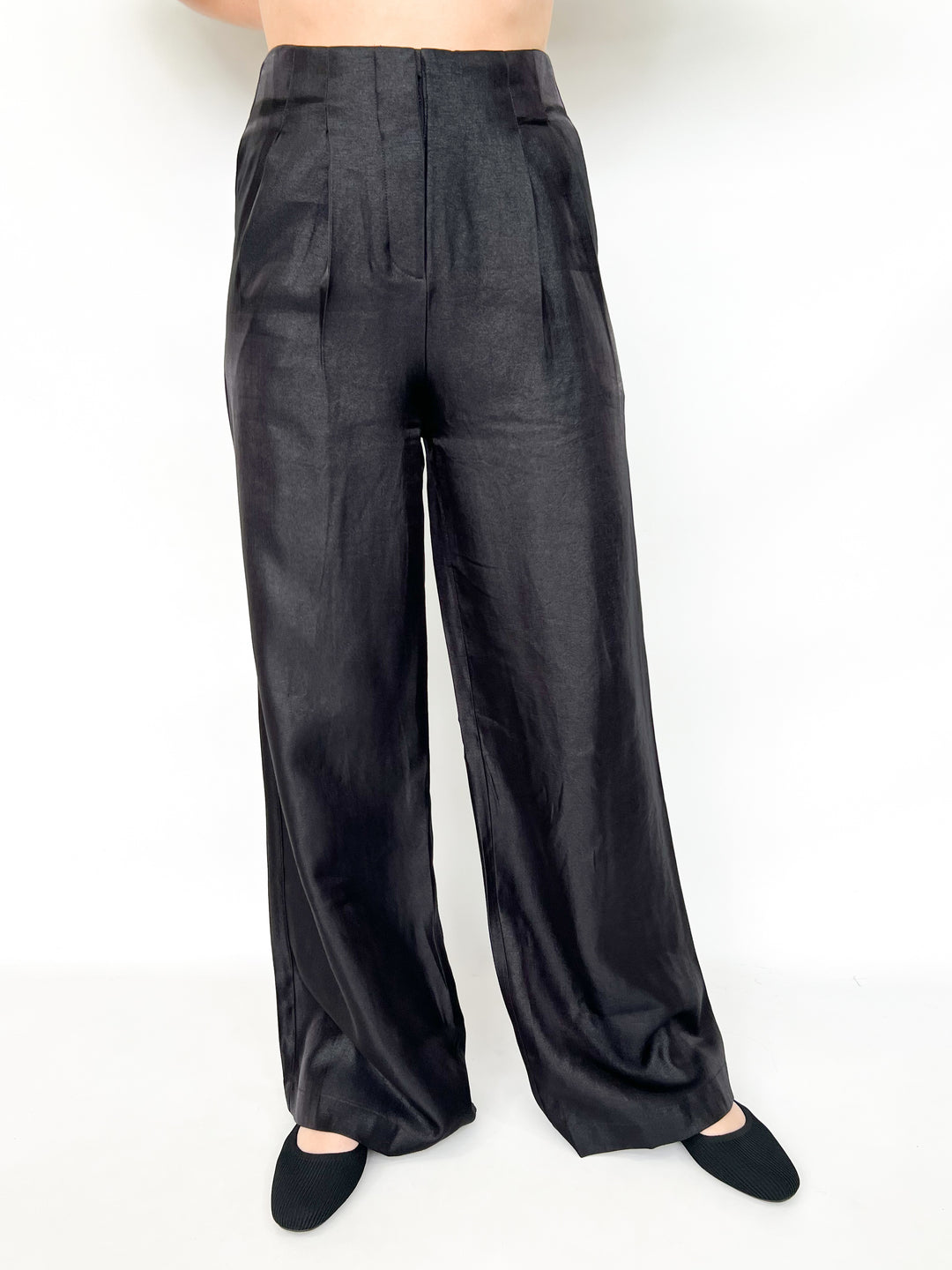 Jada - Black High Waist Wide Leg Pants