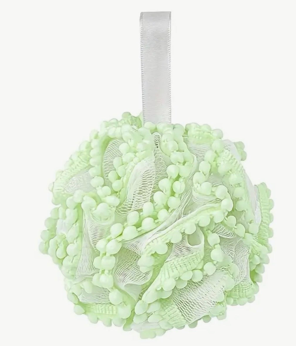 Pom Pom Mesh Loofah - Lime Green