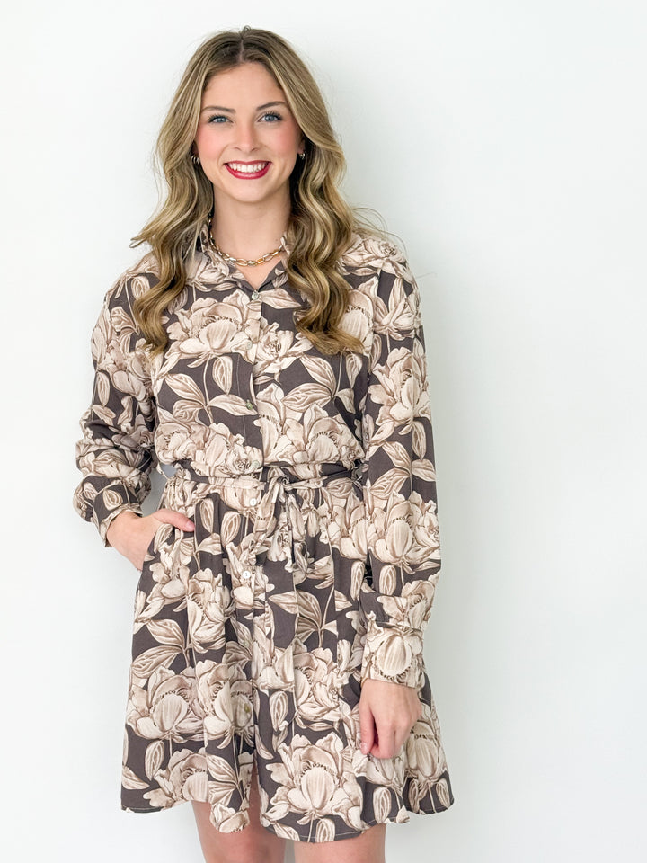Polly - Floral Shirt Dress