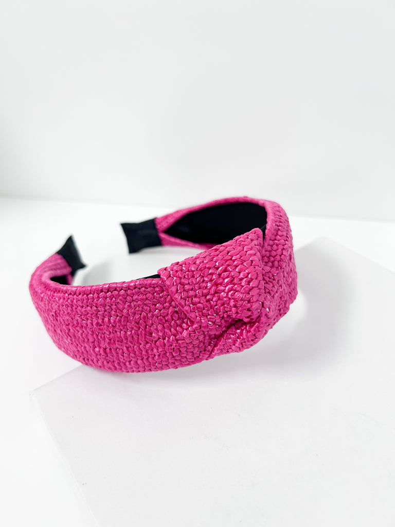 Leslie - Rattan Headband (Pink)