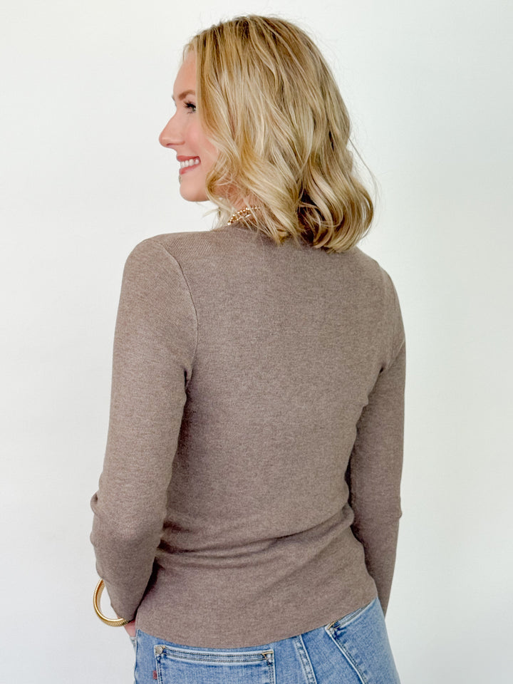 Rylie - Mocha Ribbed Long Sleeve Top