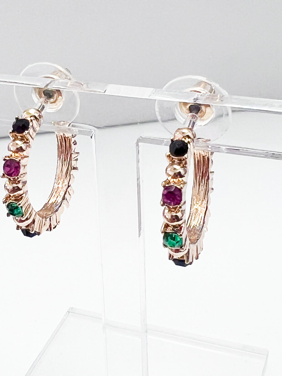 Kylie - Rainbow Rhinestone Hoop Earrings