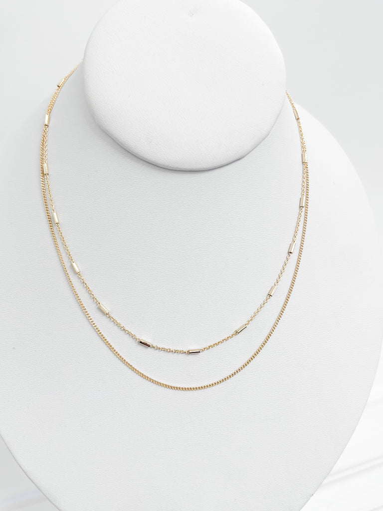Tanya - Double Layered Link Necklace (Gold)