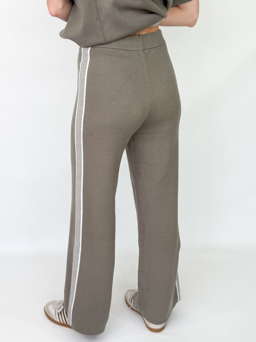 Belinda - Olive Knit Hooded Top Set