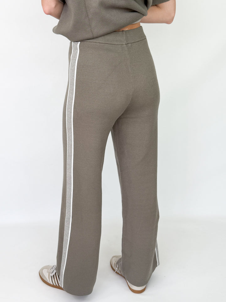 Belinda - Olive Knit Hooded Top Set