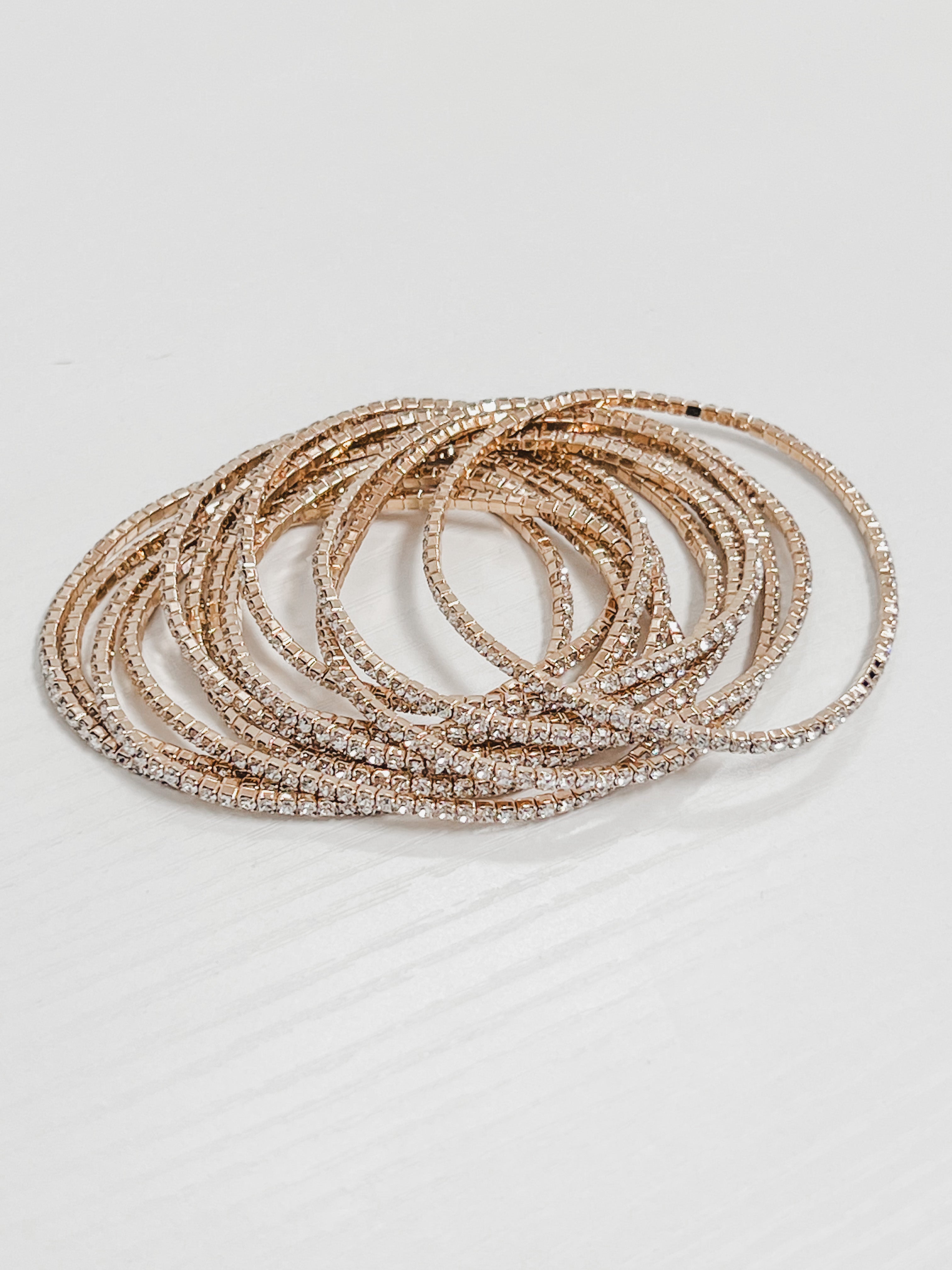 Jessica - Rhinestone Bracelet Set (Clear)