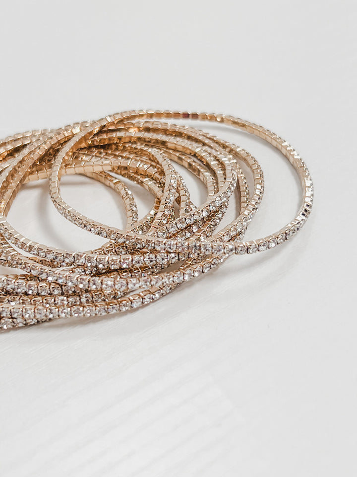 Jessica - Rhinestone Bracelet Set (Clear)