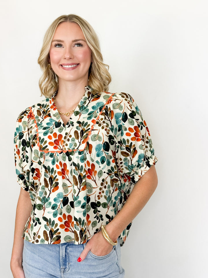 Faith - Floral V-Neck Blouse